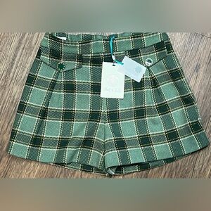 NWT ABEL & LULA GIRLS GREEN PLAID WINTER SHORTS Size 10